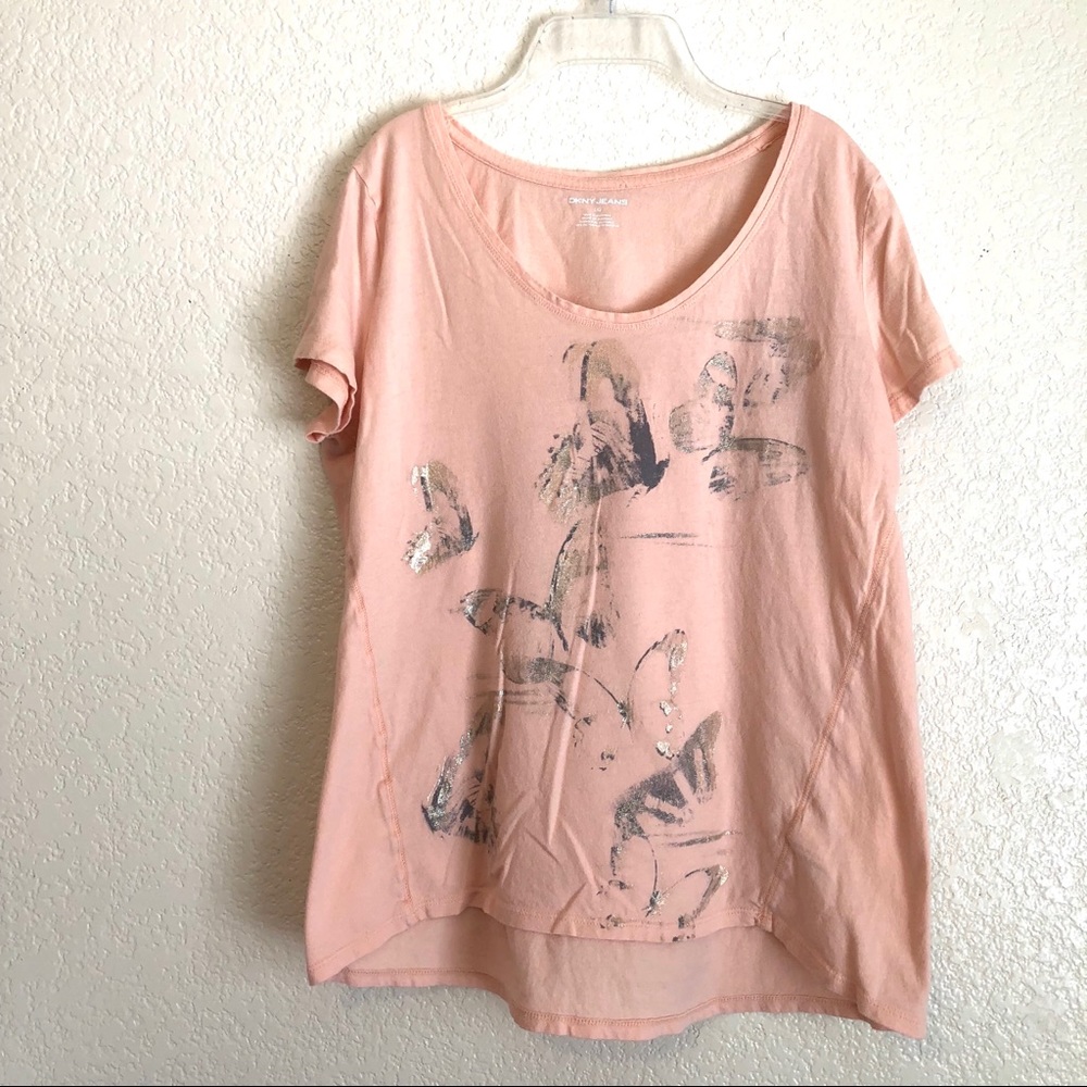 DKNY Peach Butterfly Tee